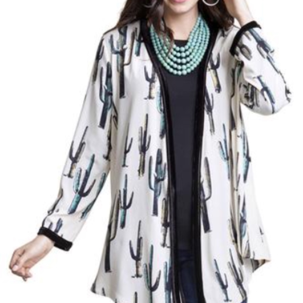 Wrangler Women's Drape Front Duster Vintage Color, Cactus Print